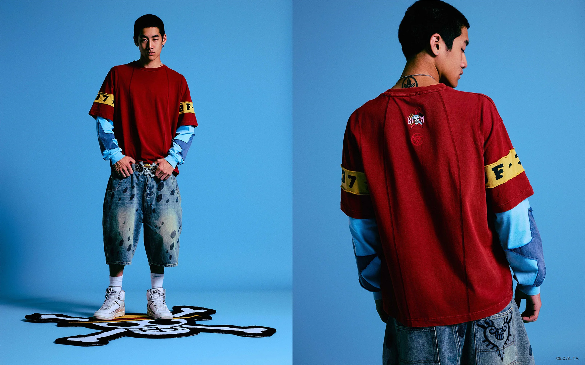 ONE PIECE FRANKY LONG SLEEVE SHIRT (RED) - Image 3