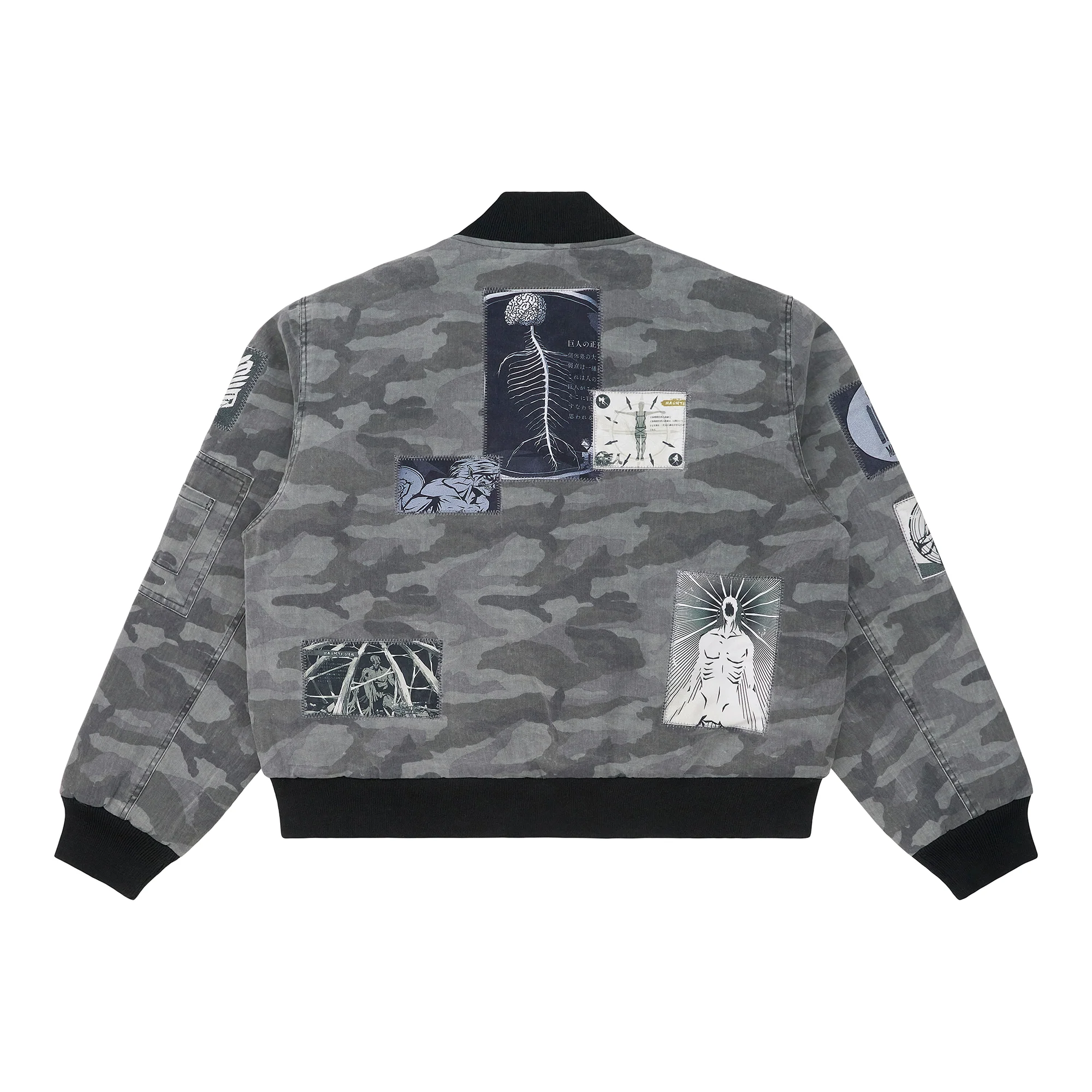 AOT EYE CATCHER BOMBER JACKET (BLACK/CAMO) - Image 4
