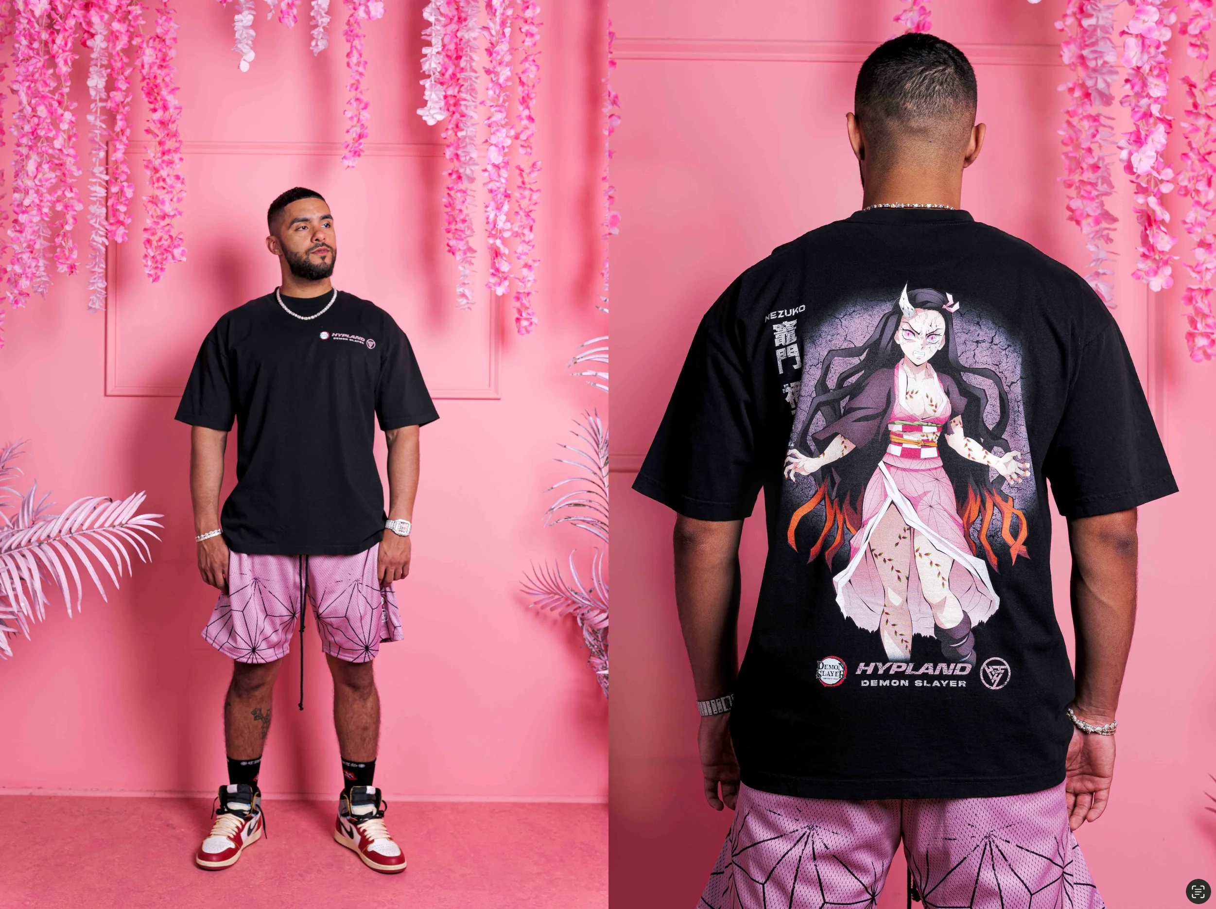 DEMON SLAYER SLAYER NEZUKO HALF DEMON SHIRT (BLACK) - Image 3