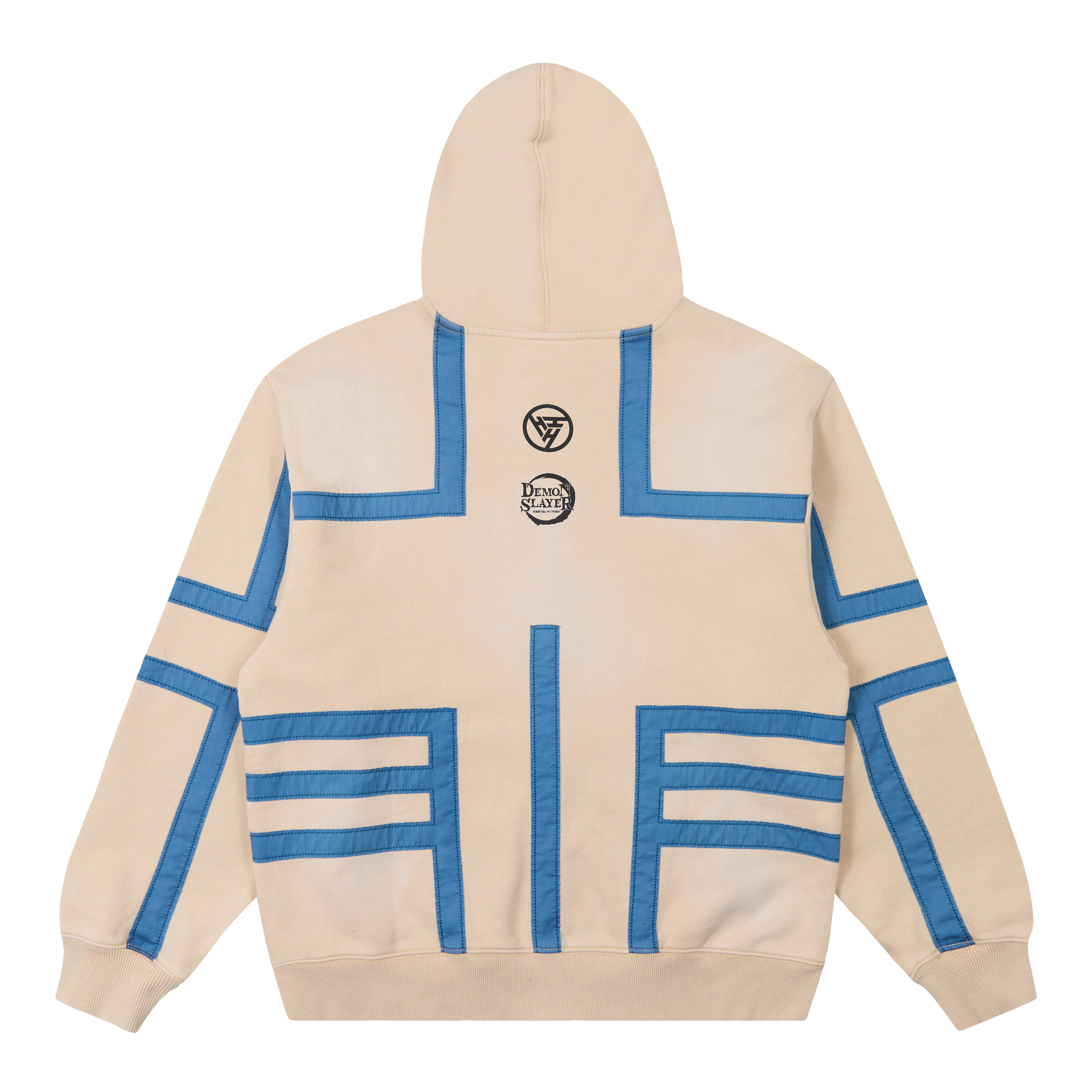 DEMON SLAYER AKAZA ZIP UP HOODIE (CREAM) - Image 2