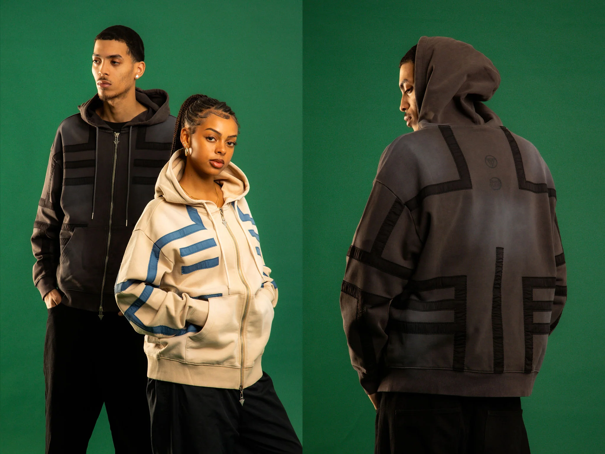 DEMON SLAYER AKAZA ZIP UP HOODIE (CREAM) - Image 3