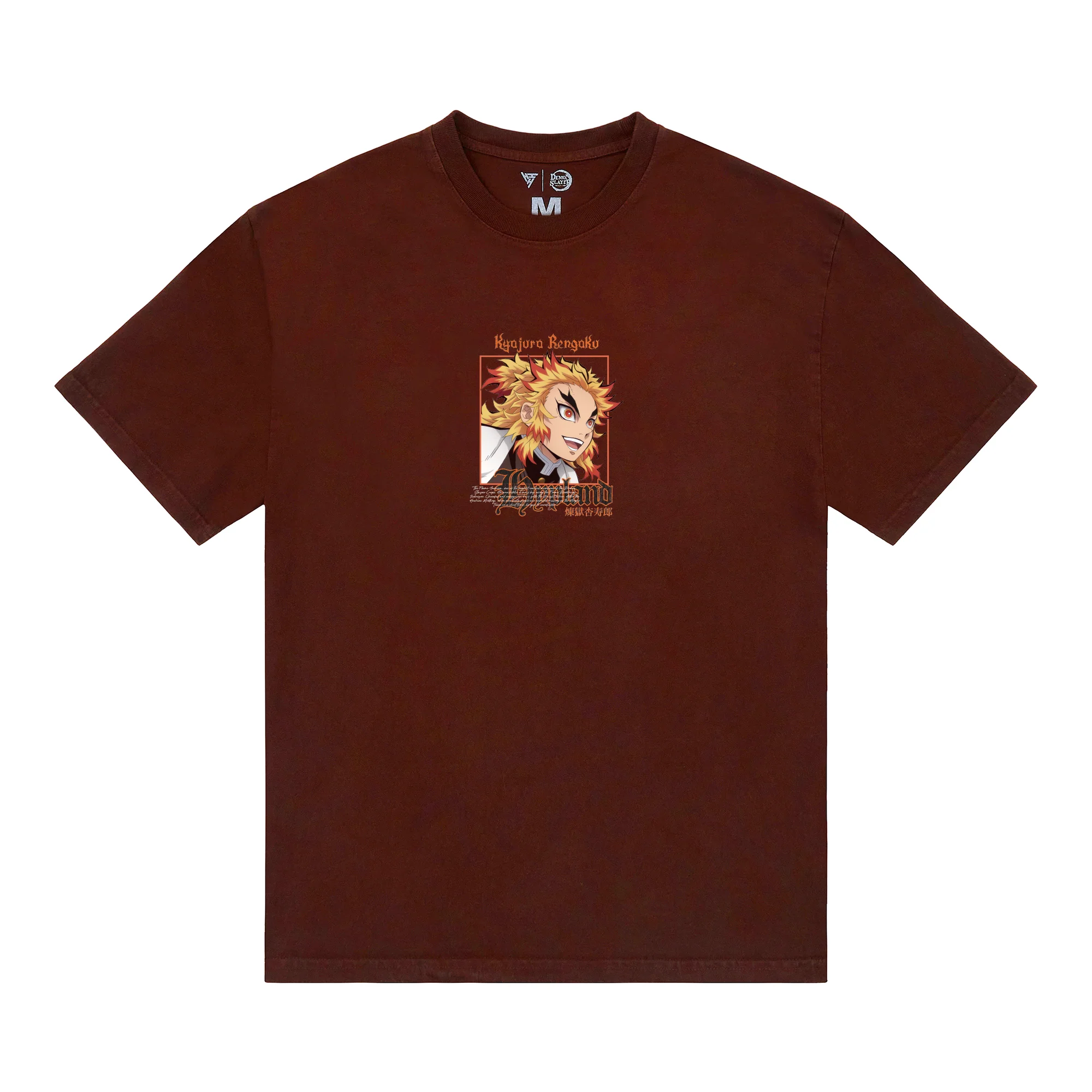 DEMON SLAYER RENGOKU FLAME SHIRT (BURGUNDY) - Image 2