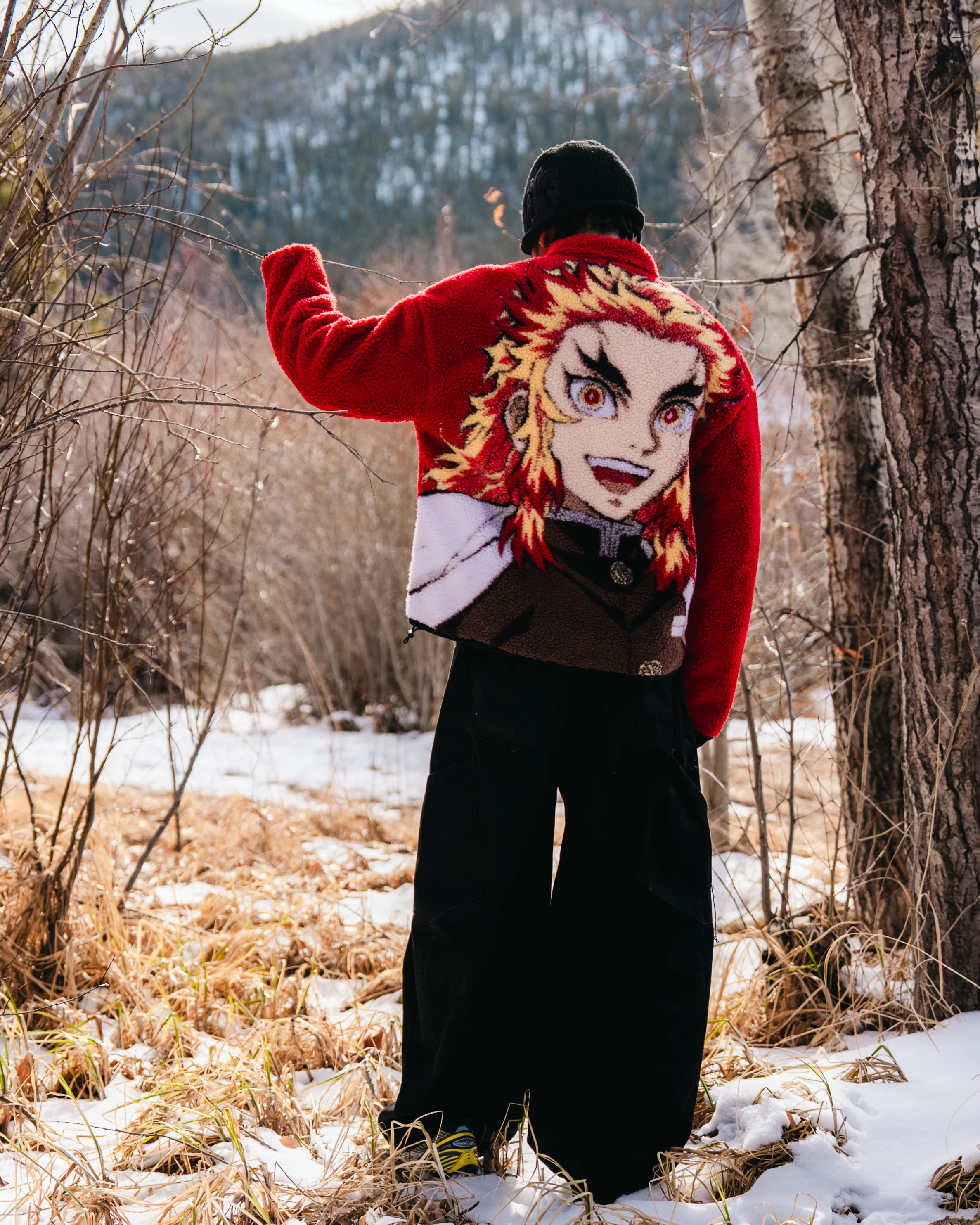 DEMON SLAYER RENGOKU SHERPA JACKET (RED) - Image 3