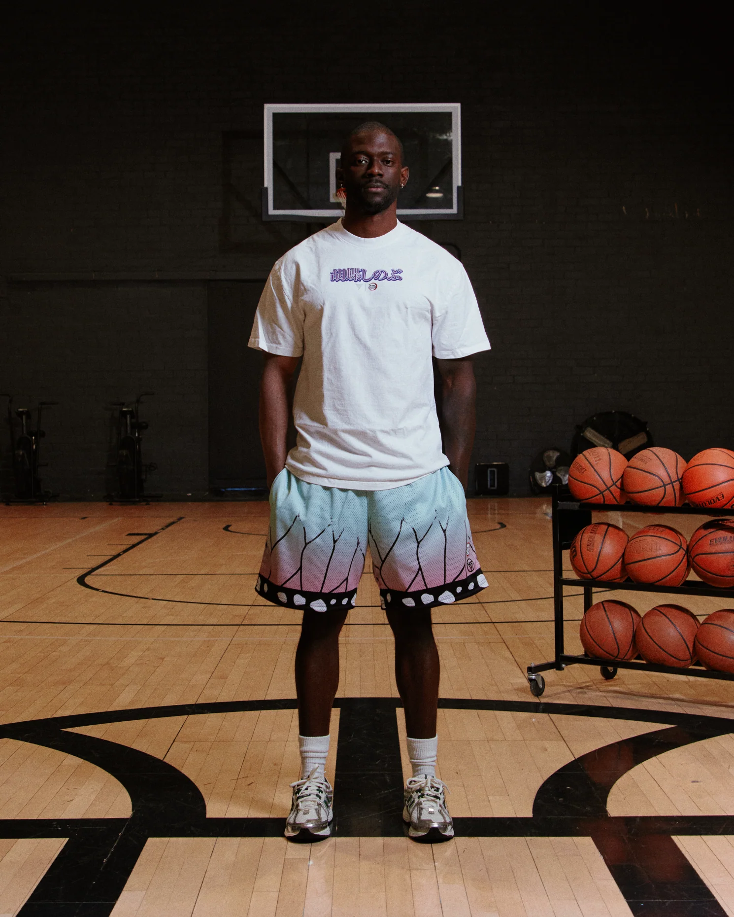 DEMON SLAYER SHINOBU MESH SHORTS (WHITE) - Image 3