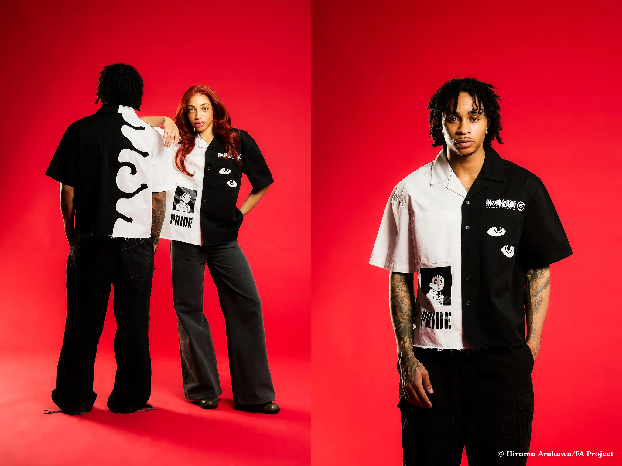 FMAB PRIDE BUTTON UP SHIRT (BLACK/WHITE) *PRE-ORDER* - Image 3