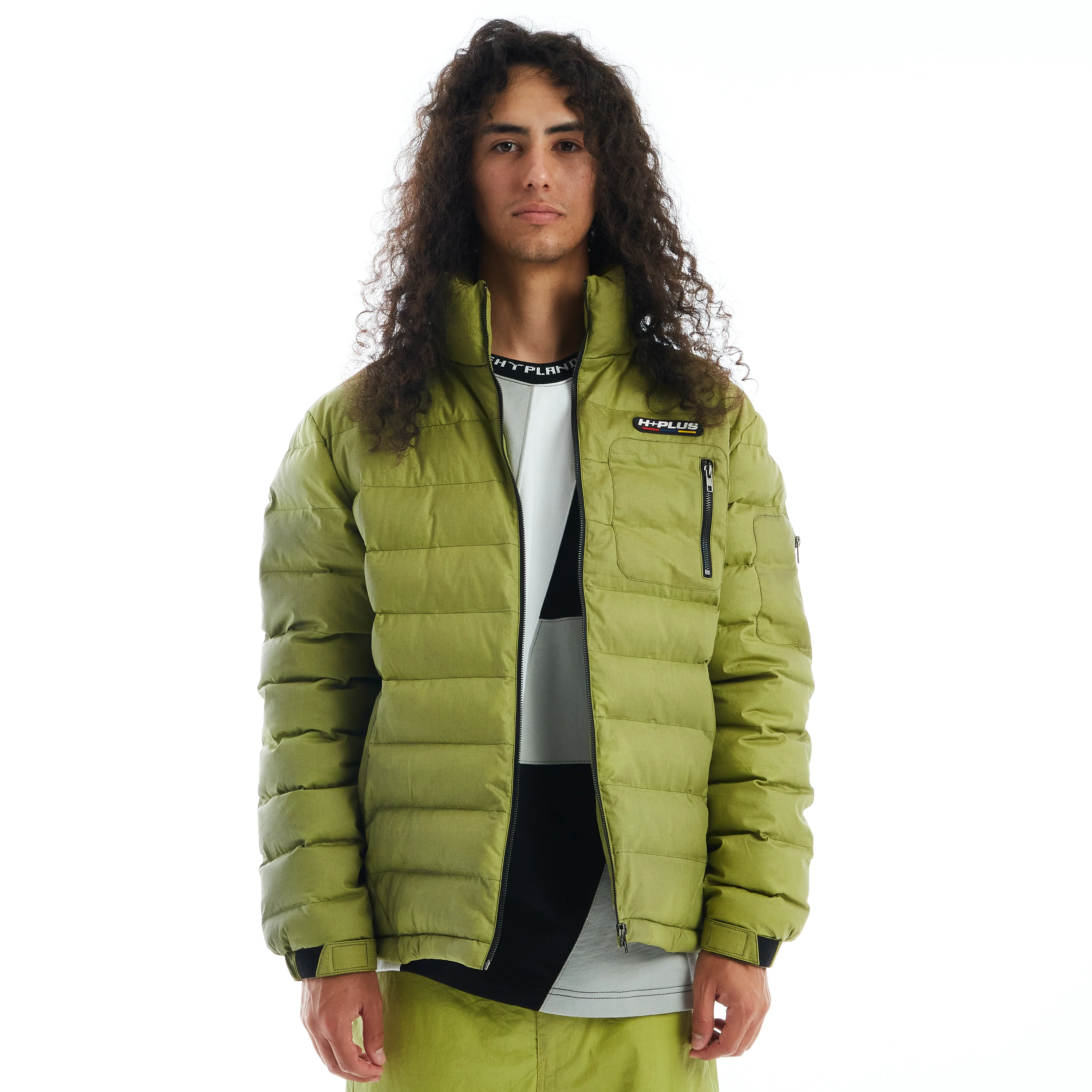 H+PLUS THERMO REACTIVE PUFFER JACKET (OLIVE) - Image 4