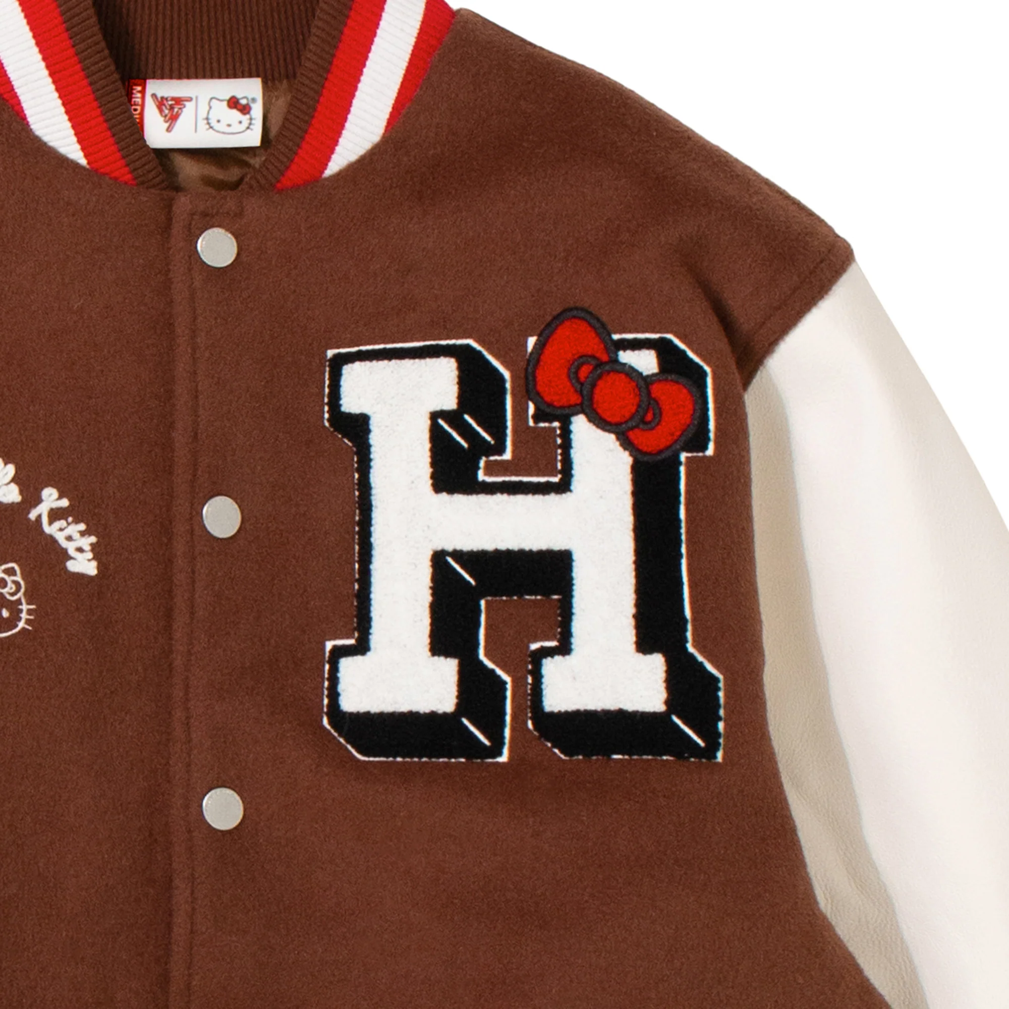 HELLO KITTY APPLES VARSITY JACKET (COFFEE) - Image 4