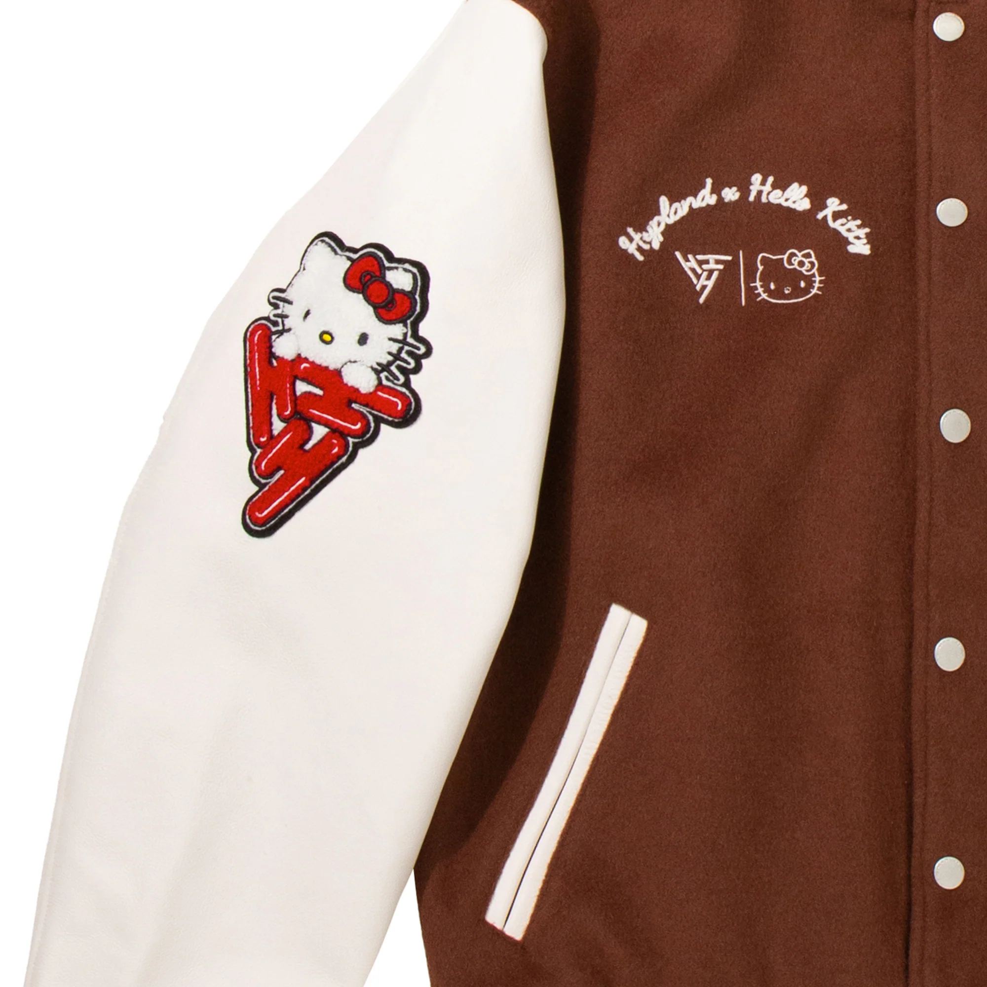 HELLO KITTY APPLES VARSITY JACKET (COFFEE) - Image 5