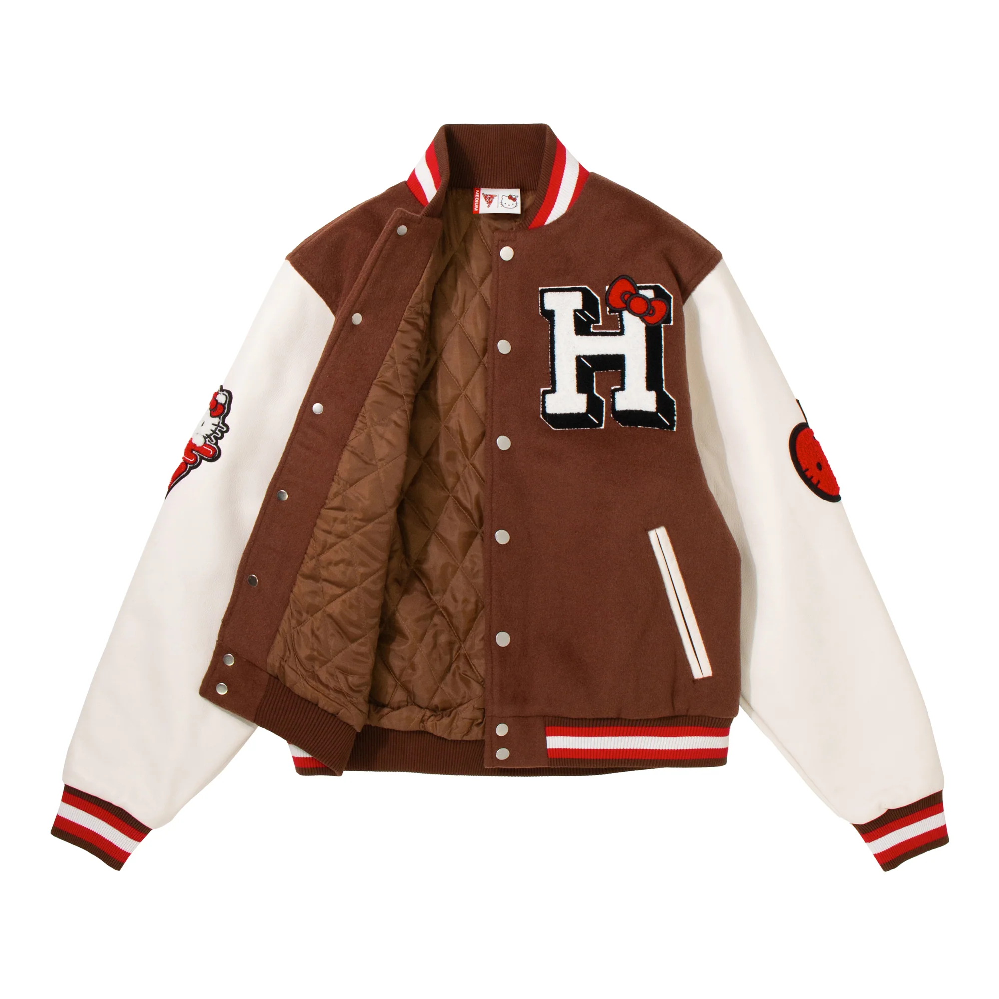 HELLO KITTY APPLES VARSITY JACKET (COFFEE) - Image 6