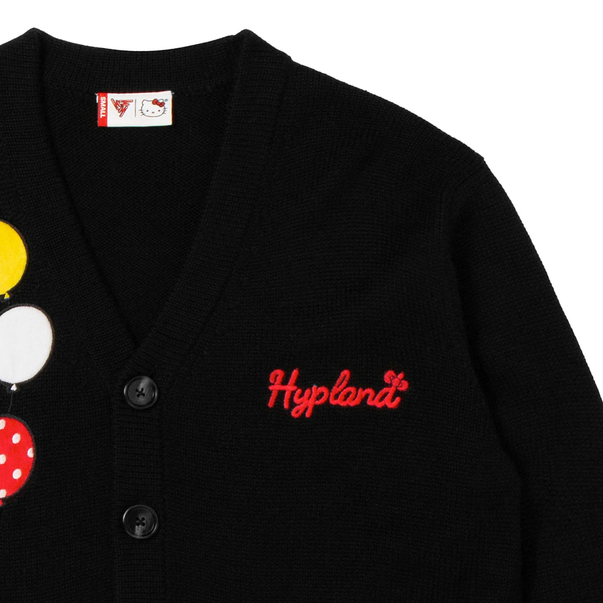 HELLO KITTY BALLOONS KNIT CARDIGAN (BLACK) - Image 3