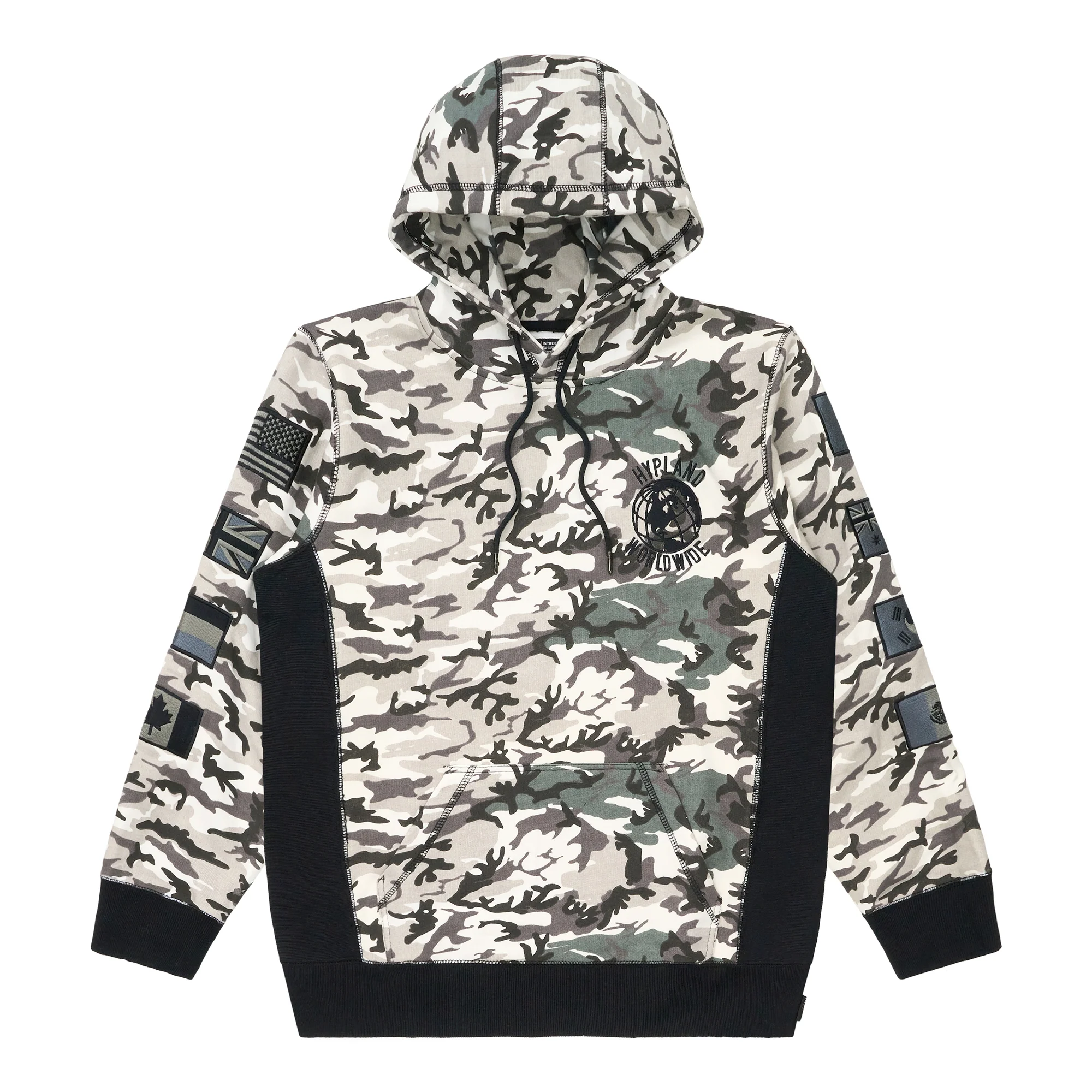 HYPLAND WORLDWIDE CAMO FLAG HOODIE (WHITE)