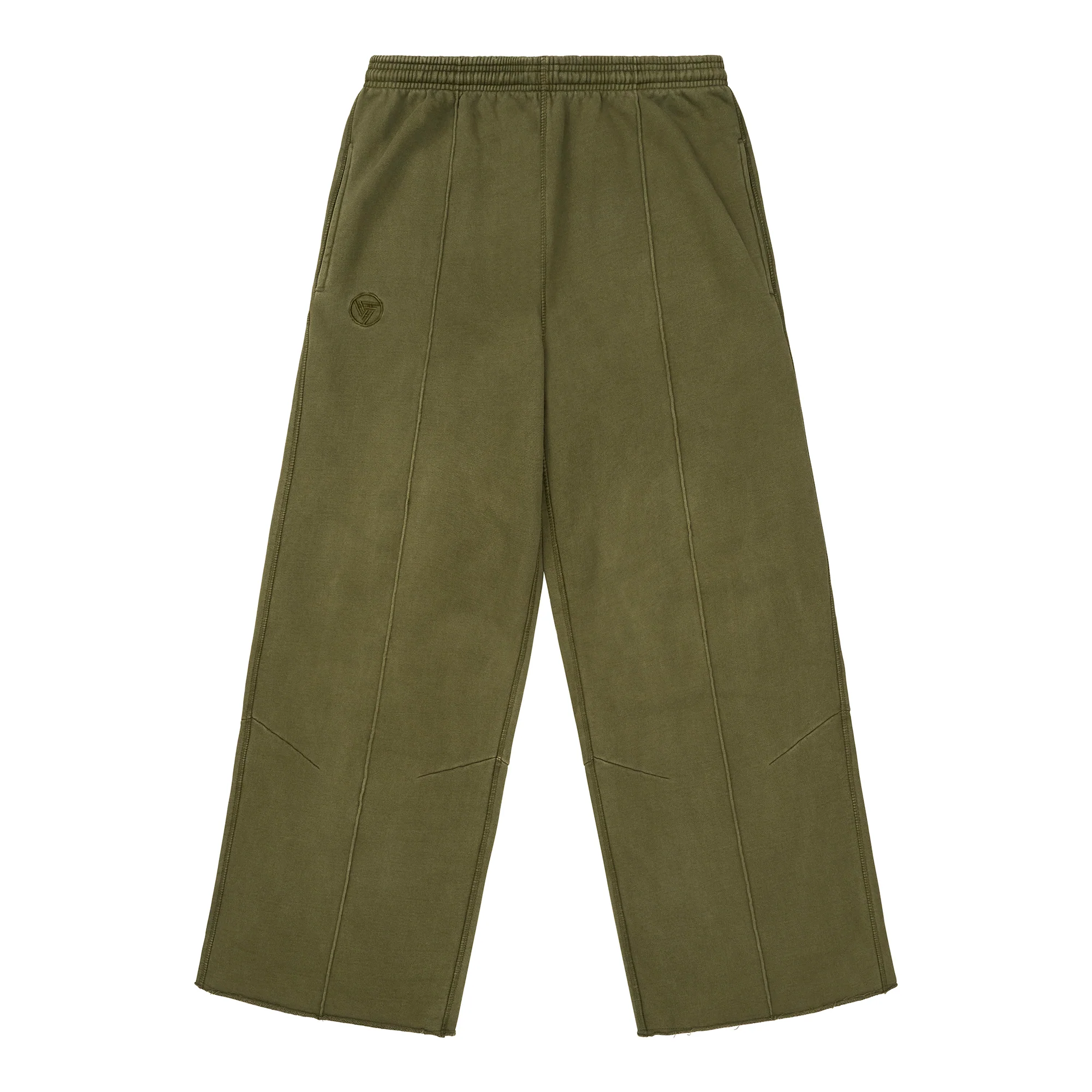 HYPLAND HEAVY WEIGHT PLEATED LOGO SWEAT PANTS (OLIVE)