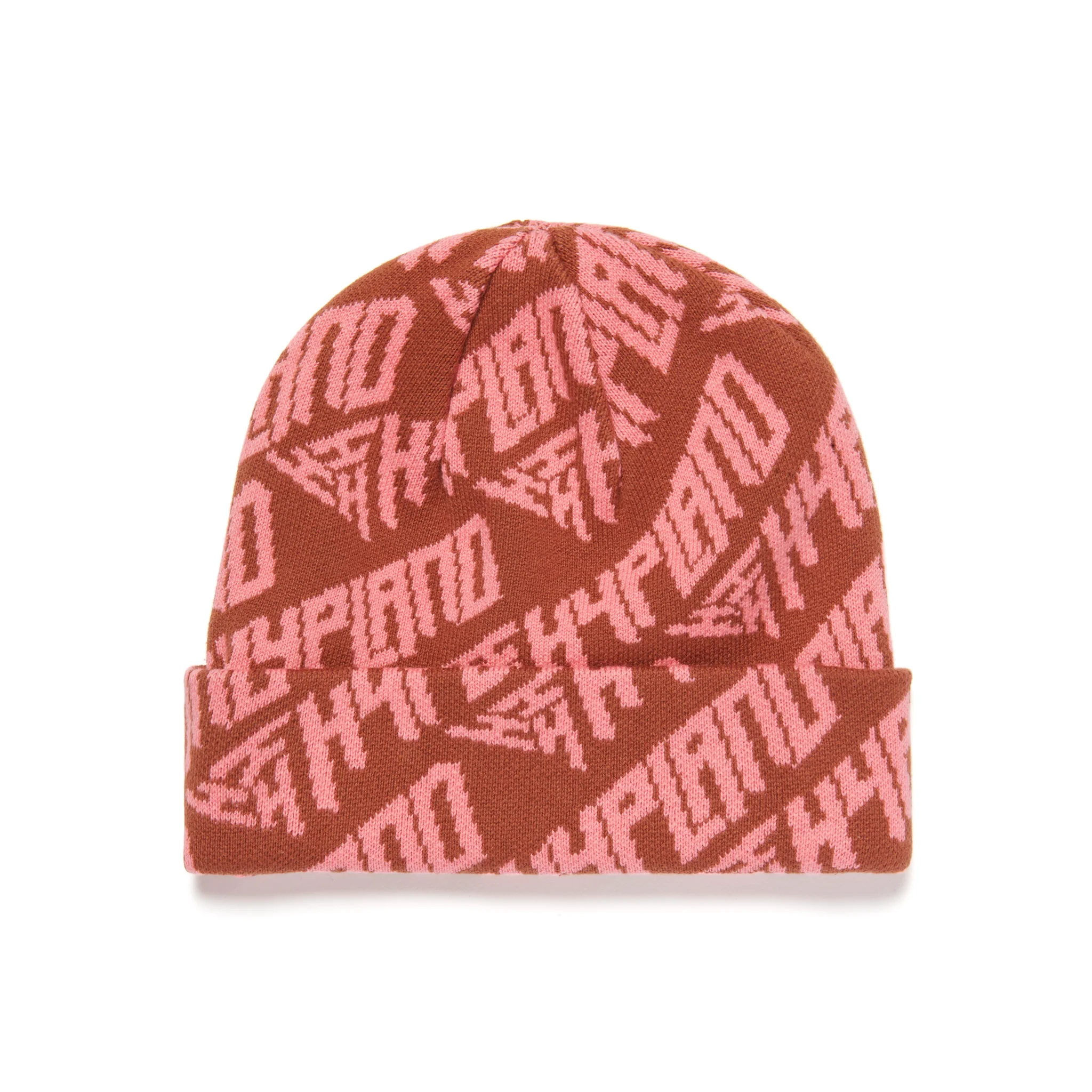 HYPLAND SKULL BEANIE (PINK/BROWN) - Image 2