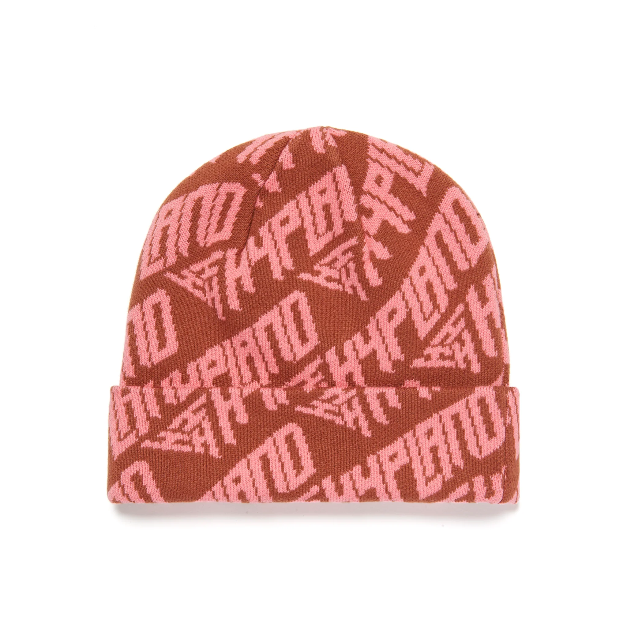 HYPLAND SKULL BEANIE (PINK/BROWN) - Image 4