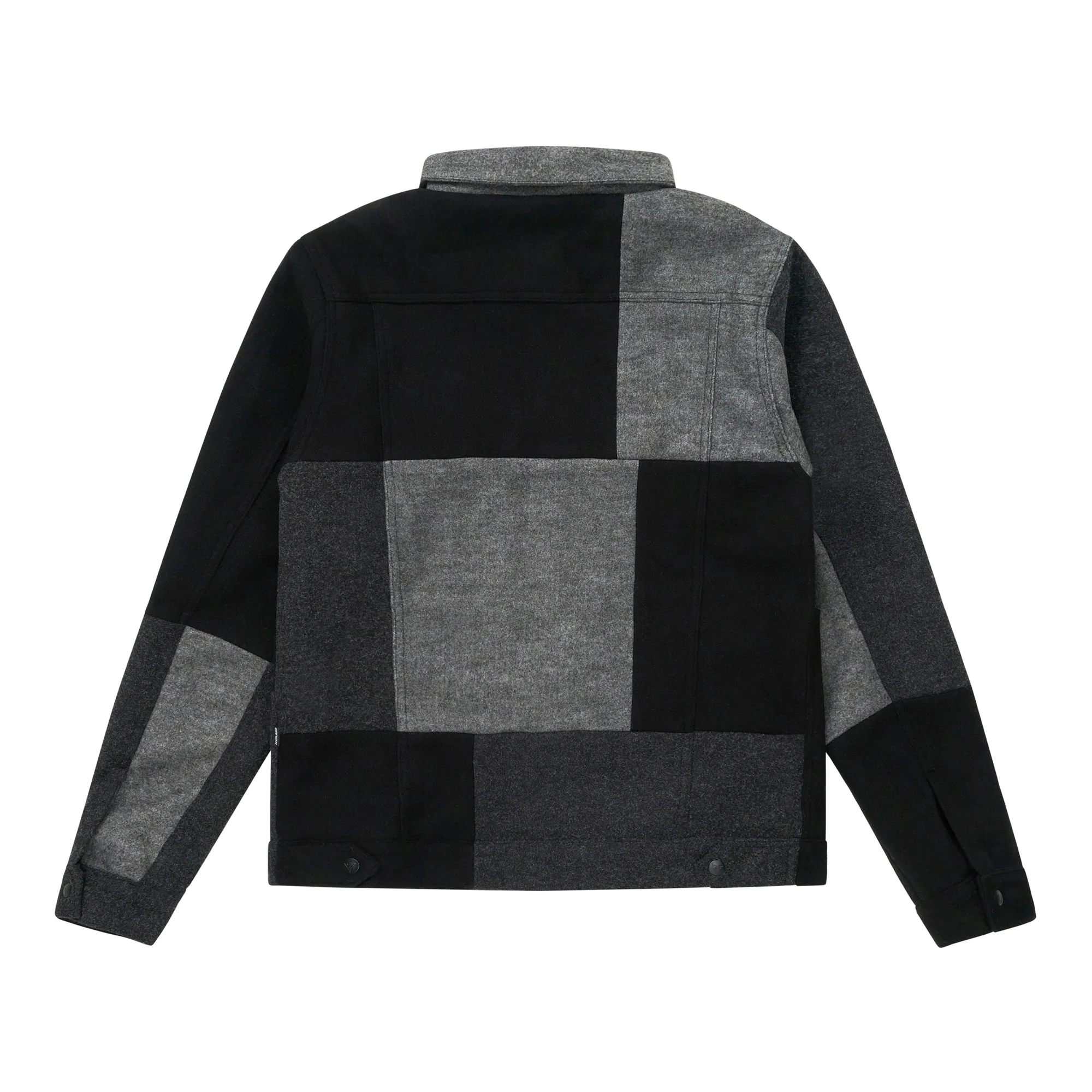 HYPLAND WOOL PATCHWORK TRUCKER JACKET (BLACK) - Image 2