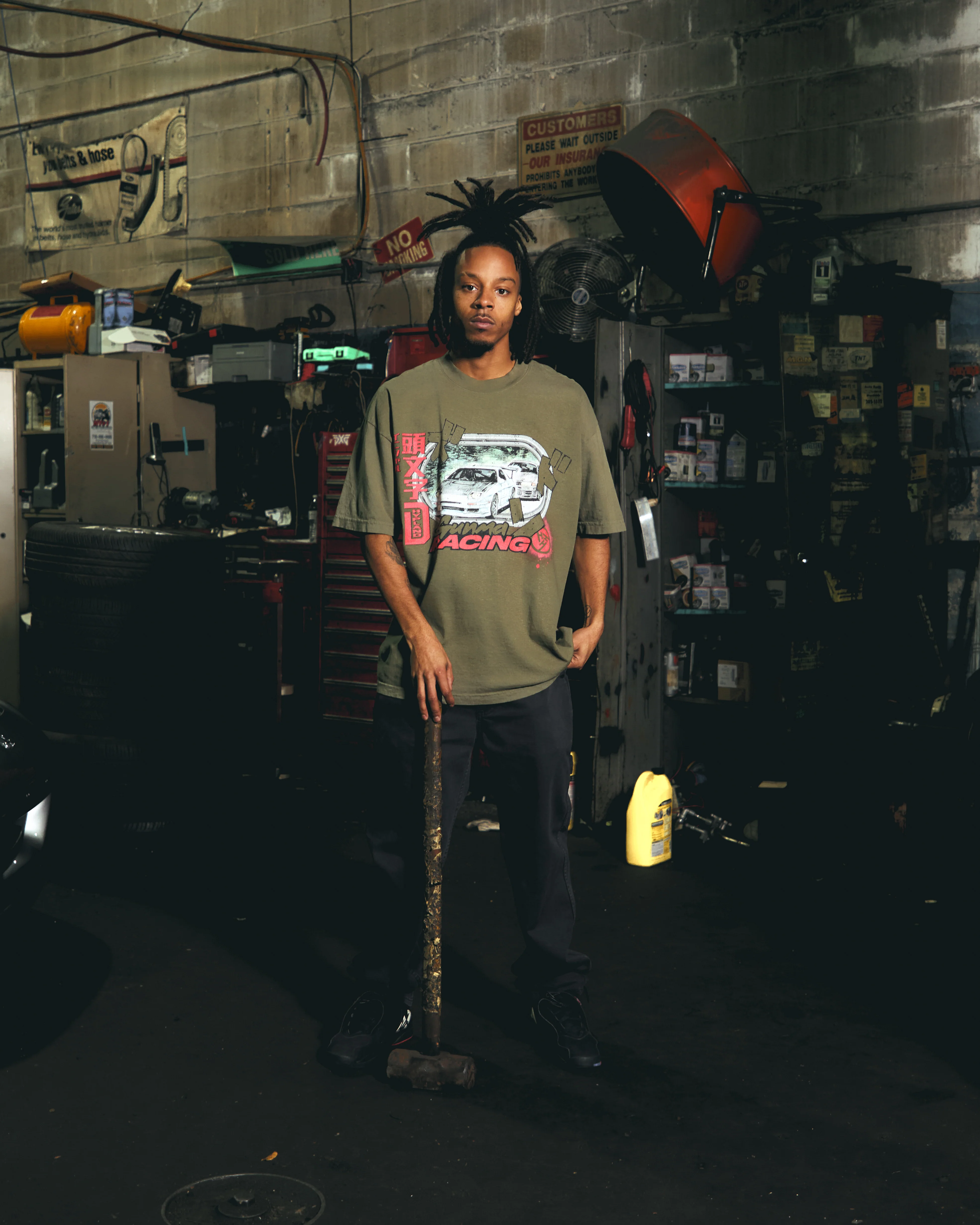 INITIAL D GUNMA RACING SHIRT (OLIVE) - Image 2