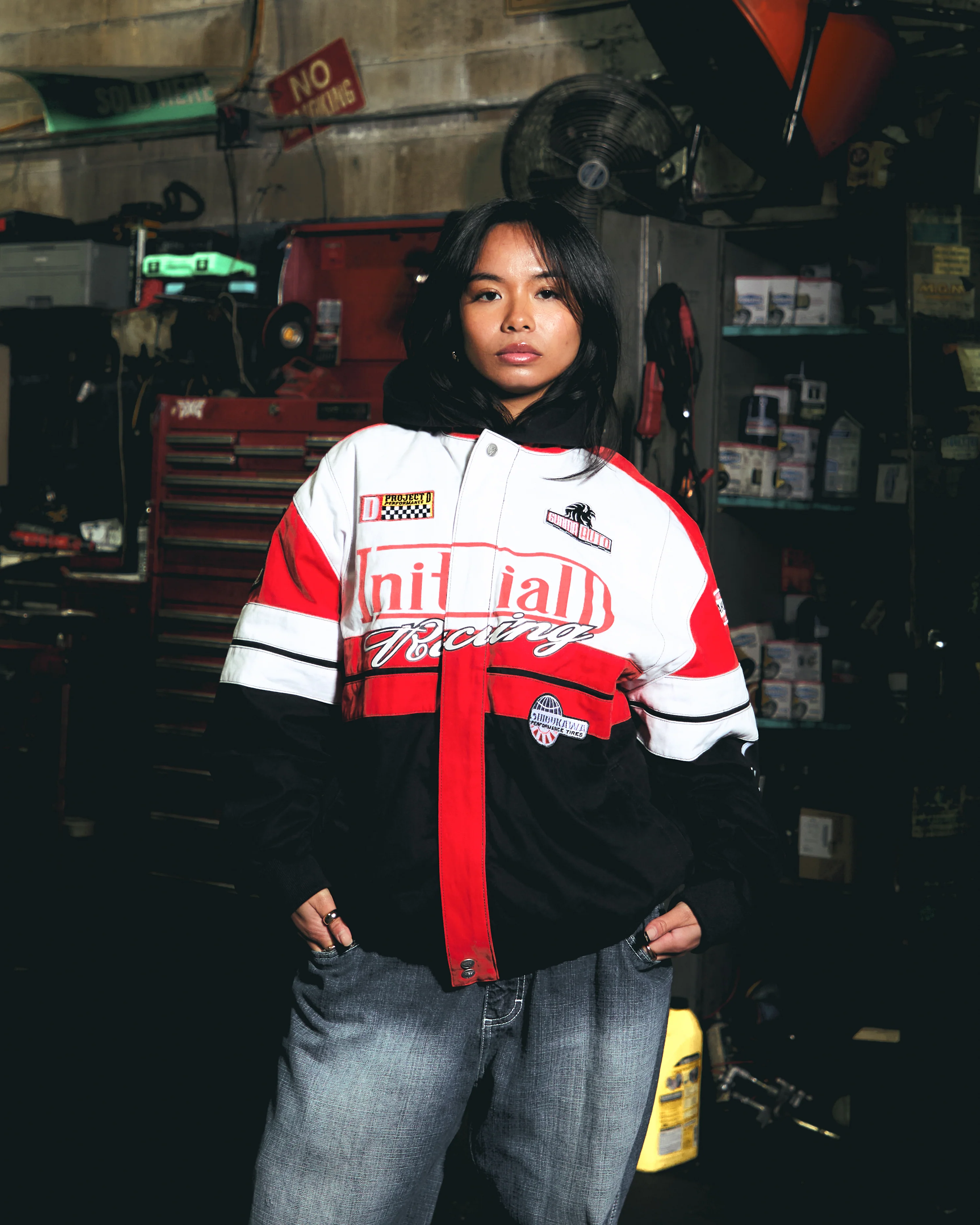 INITIAL D RACING JACKET (BLACK/WHITE) - Image 3