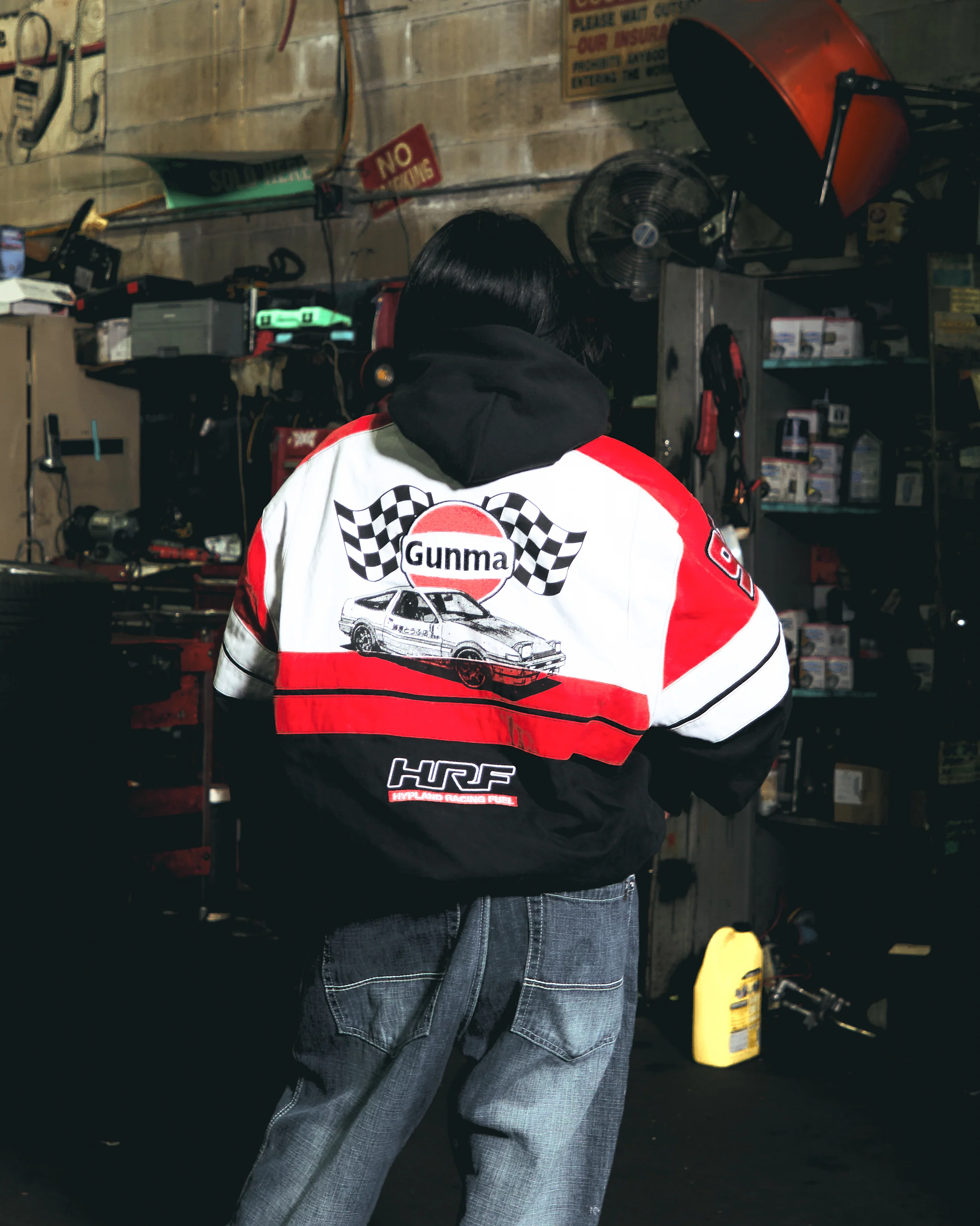 INITIAL D RACING JACKET (BLACK/WHITE) - Image 4