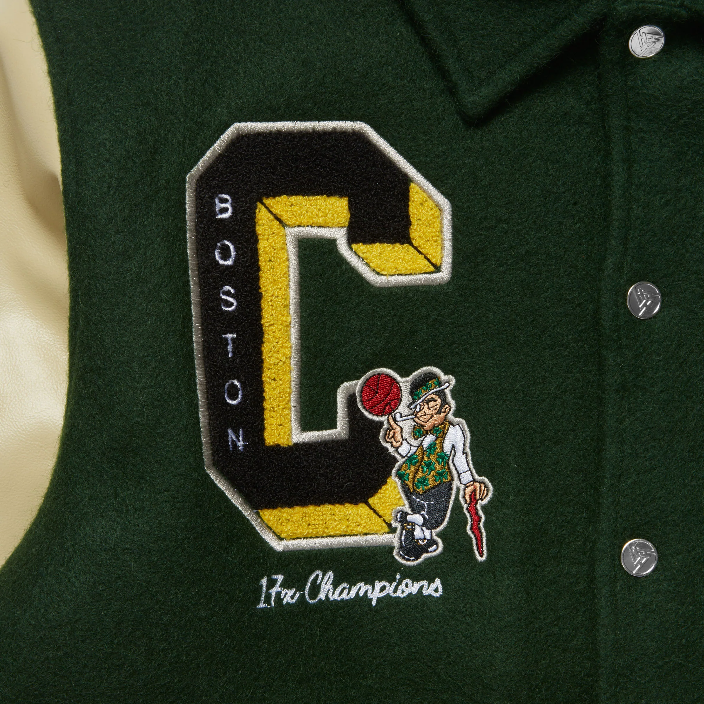 NBA BOSTON CELTICS VARSITY JACKET (GREEN) - Image 3