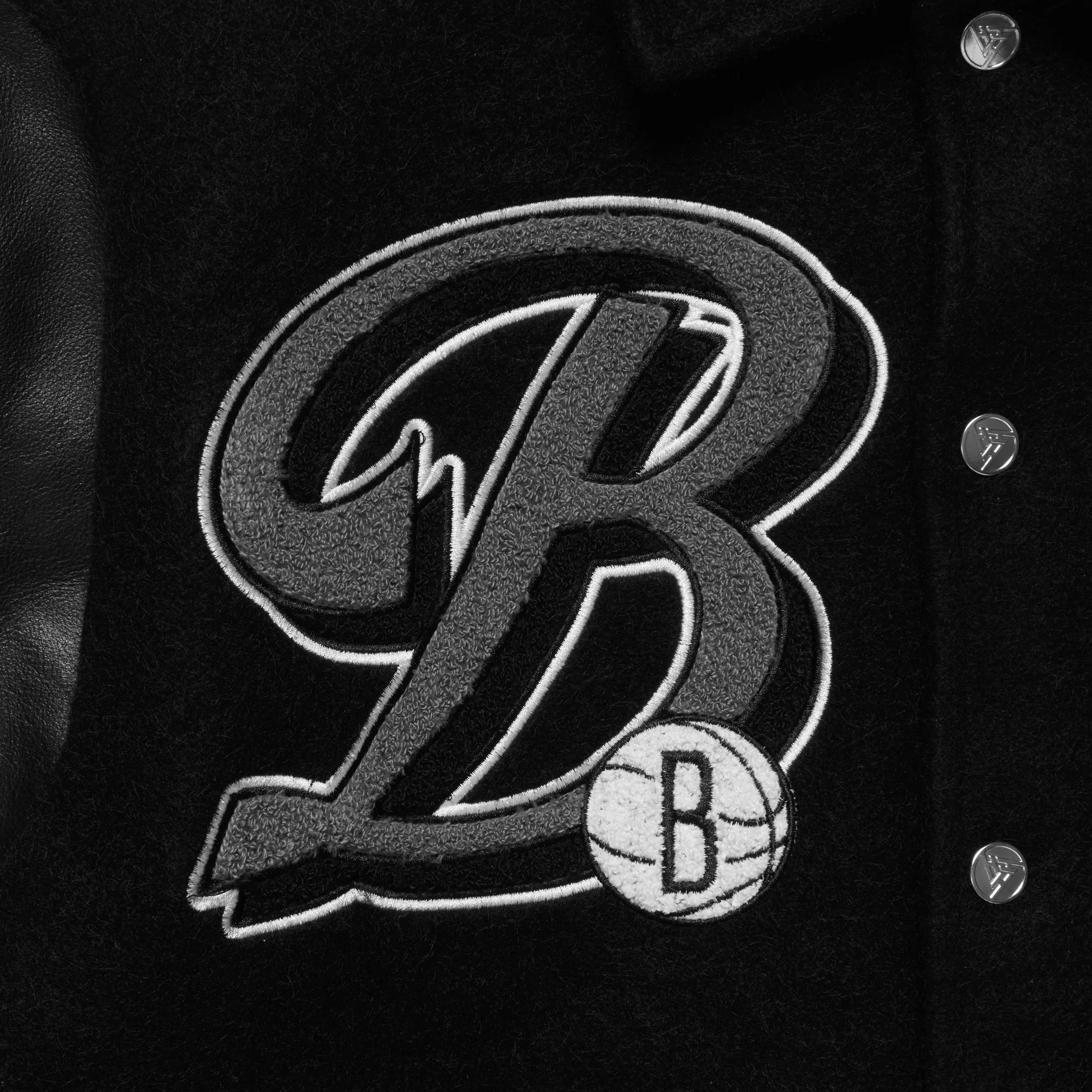 NBA BROOKLYN NETS VARSITY JACKET (BLACK) - Image 3