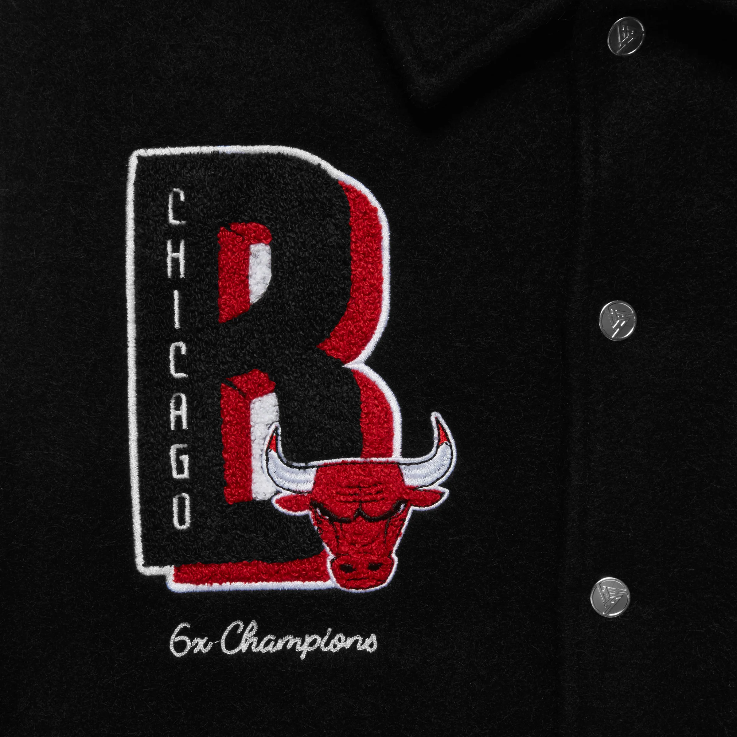 NBA CHICAGO BULLS VARSITY JACKET (BLACK) - Image 3