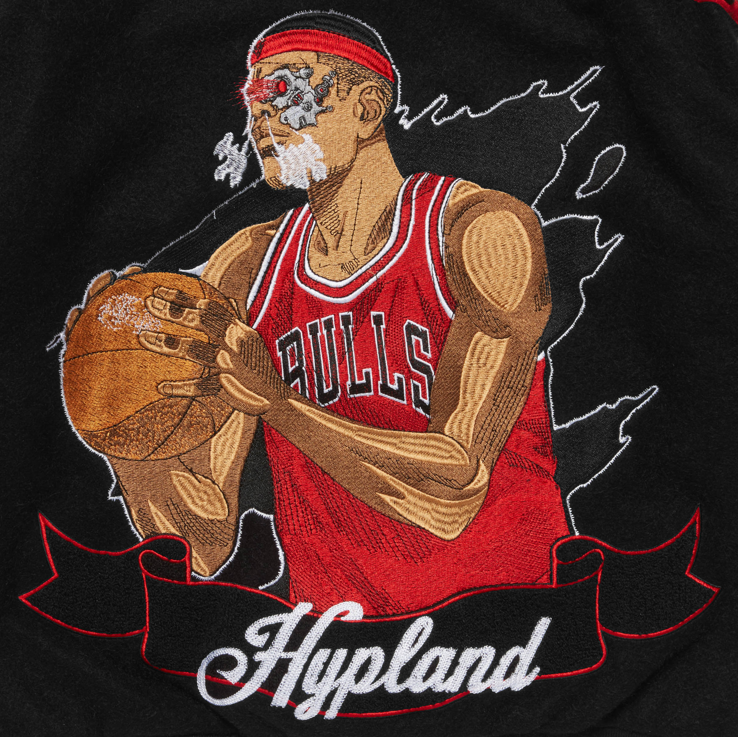 NBA CHICAGO BULLS VARSITY JACKET (BLACK) - Image 5