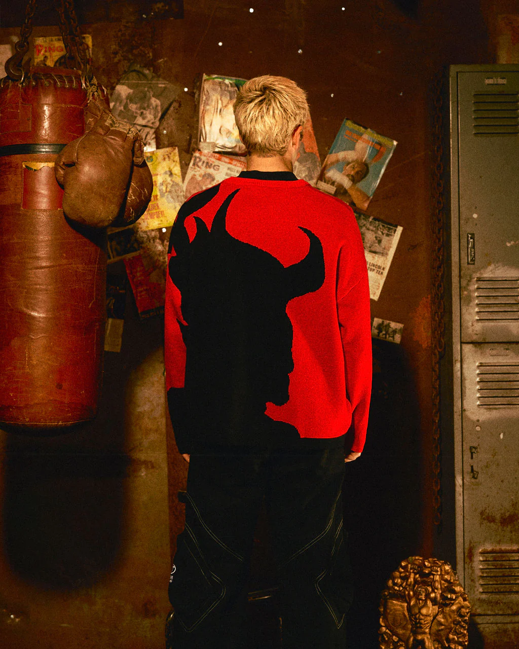 STREET FIGHTER AKUMA CROPPED SWEATER (RED) - Image 3