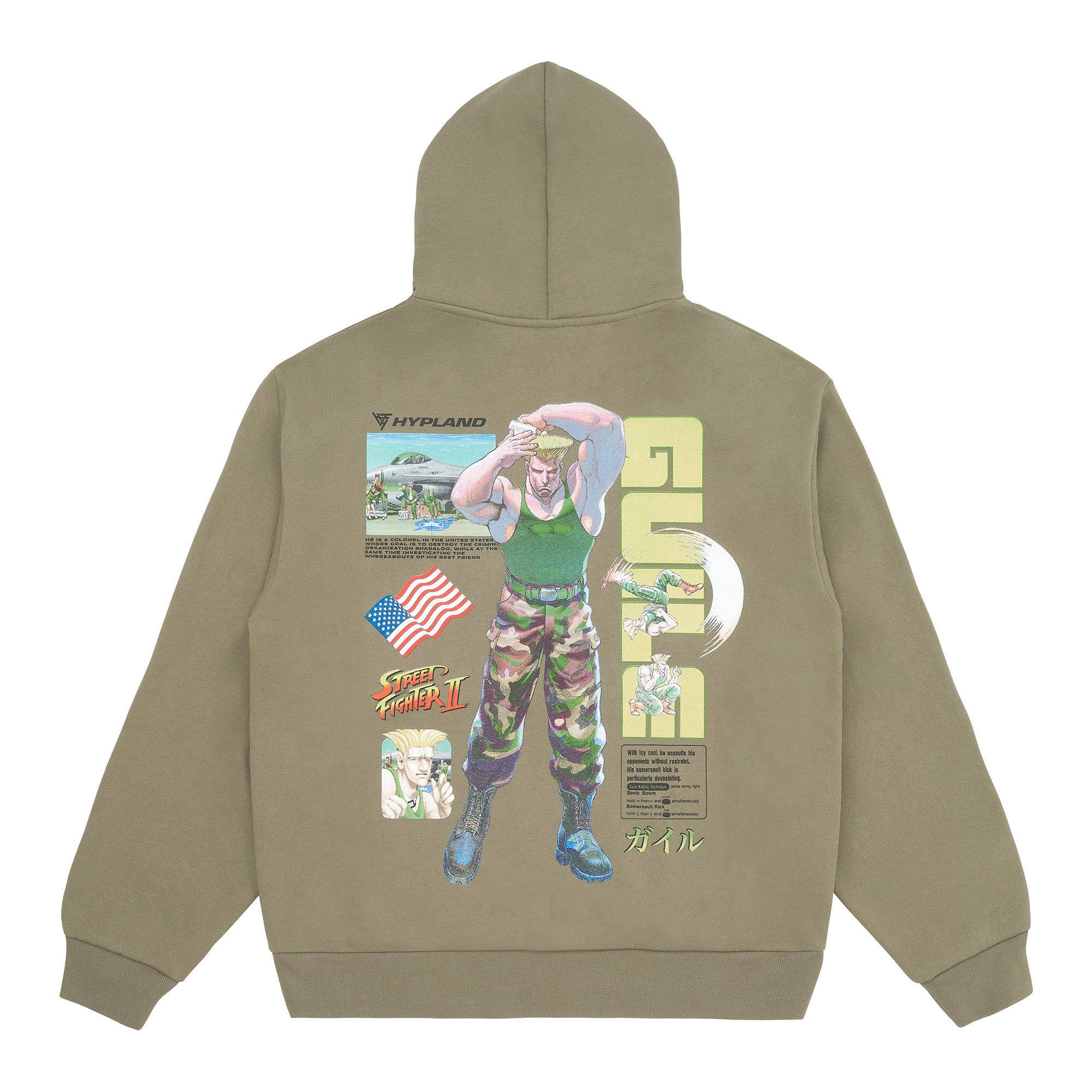 STREET FIGHTER GUILE HOODIE (ARMY) - Image 2