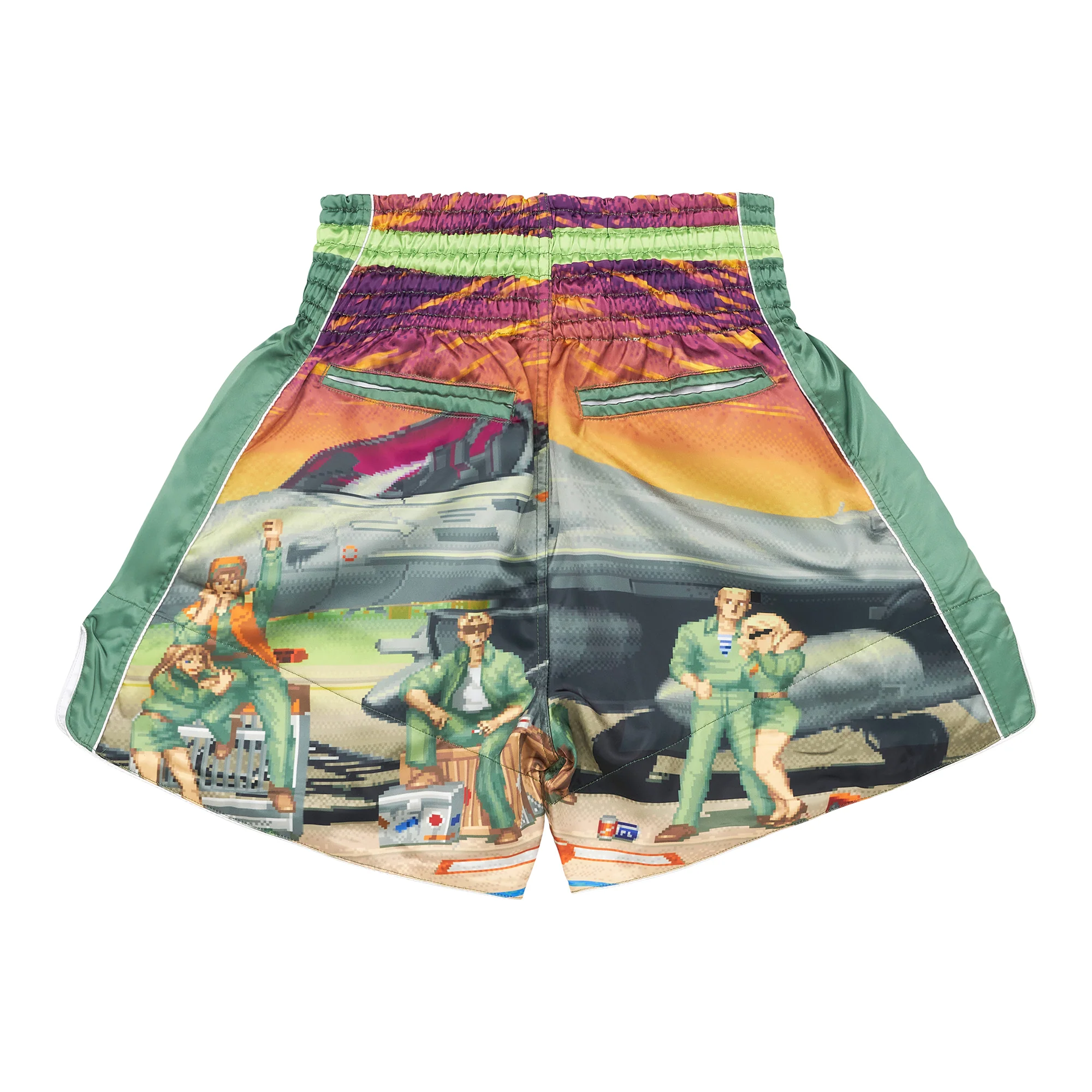 STREET FIGHTER GUILE MUAY THAI SHORTS (SAGE) - Image 2