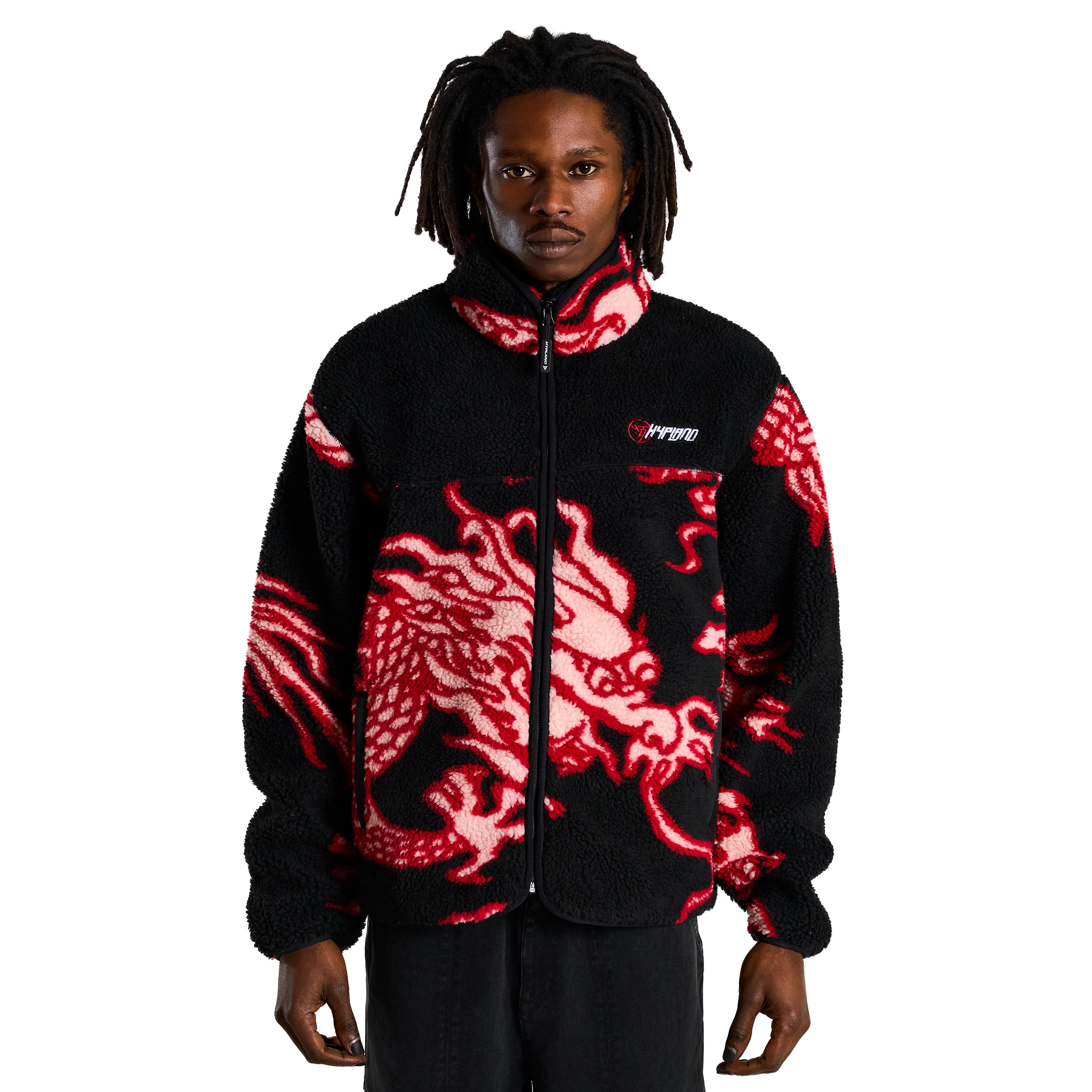 YEAR OF THE DRAGON SHERPA JACKET (BLACK) - Image 3