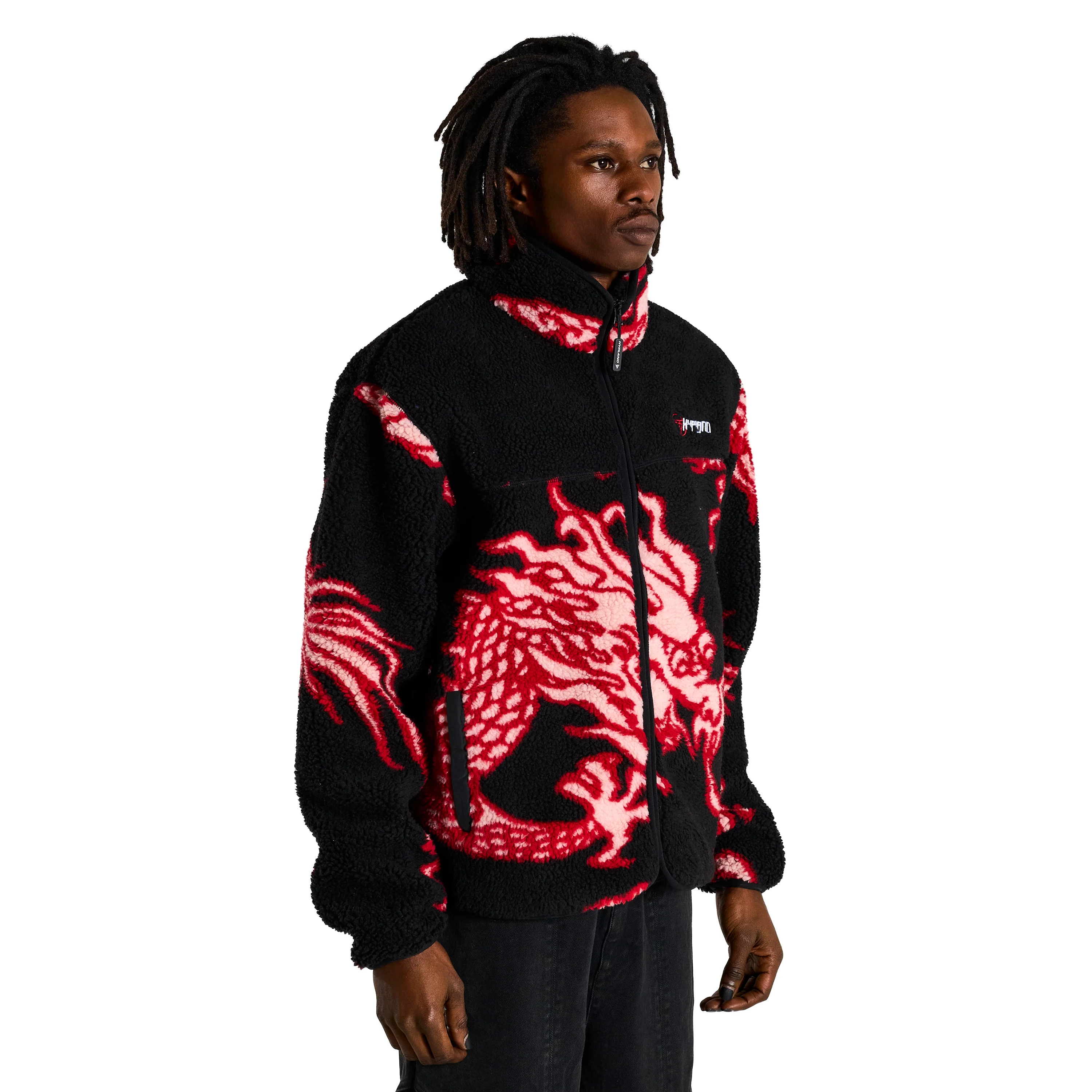 YEAR OF THE DRAGON SHERPA JACKET (BLACK) - Image 5