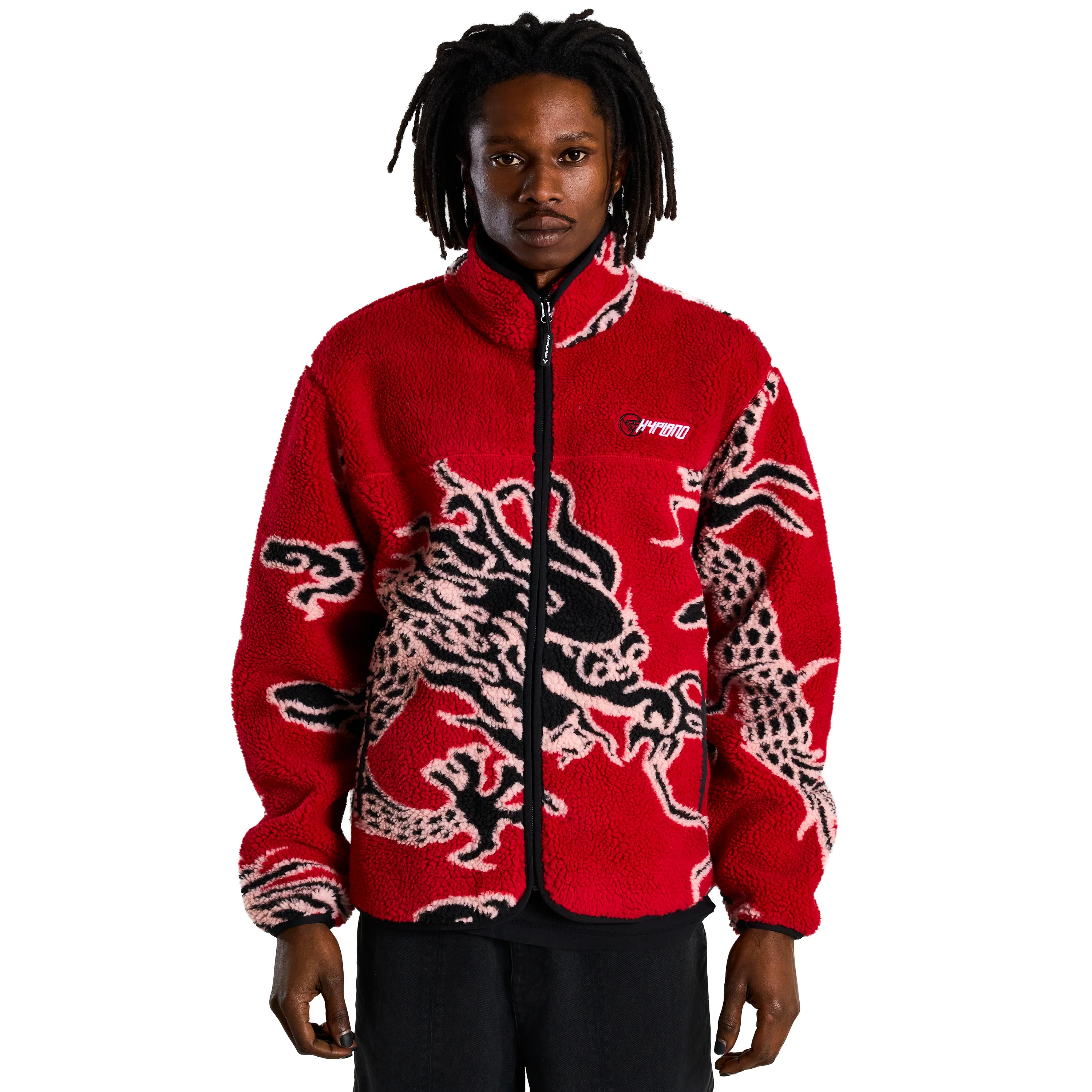 YEAR OF THE DRAGON SHERPA JACKET (RED) - Image 3
