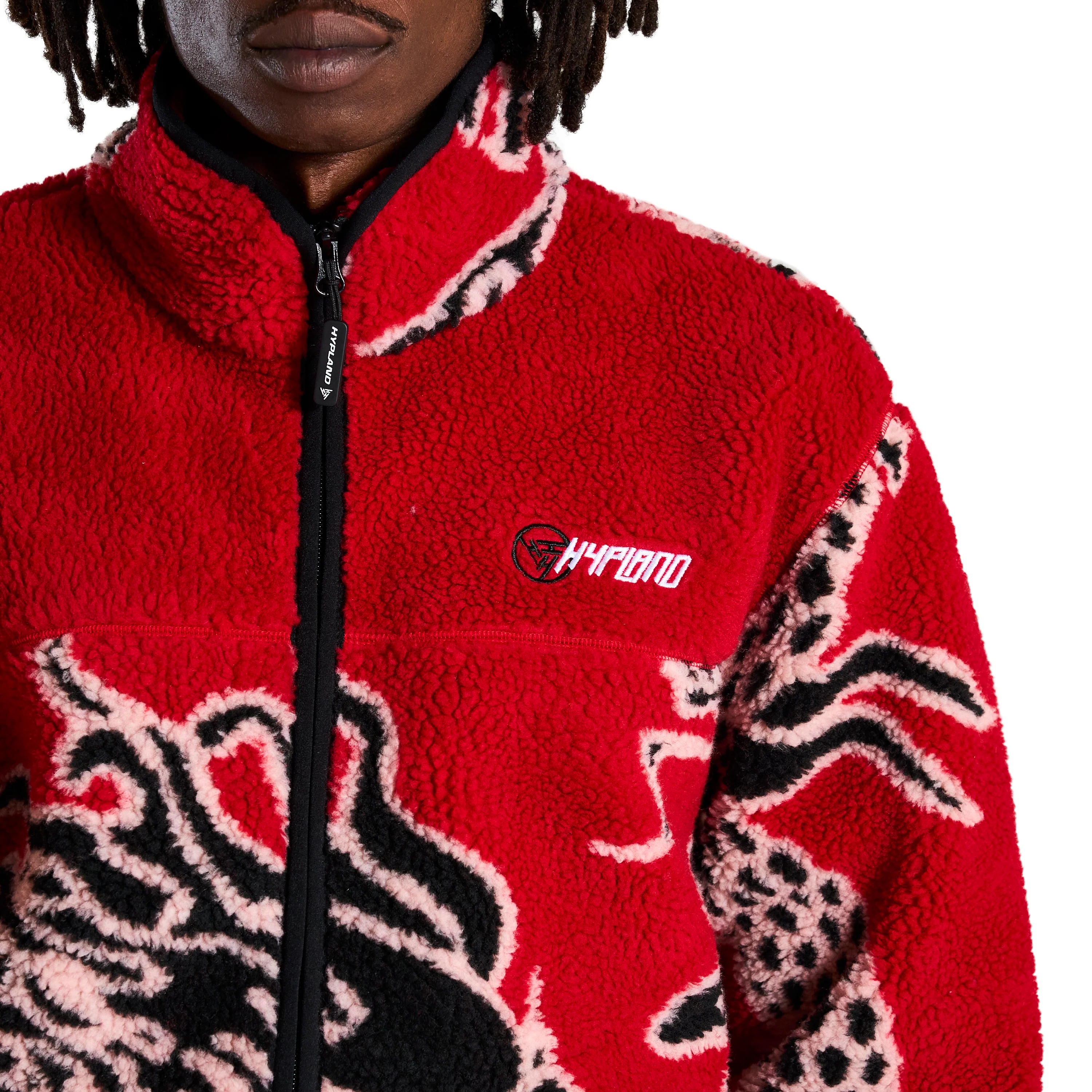 YEAR OF THE DRAGON SHERPA JACKET (RED) - Image 4