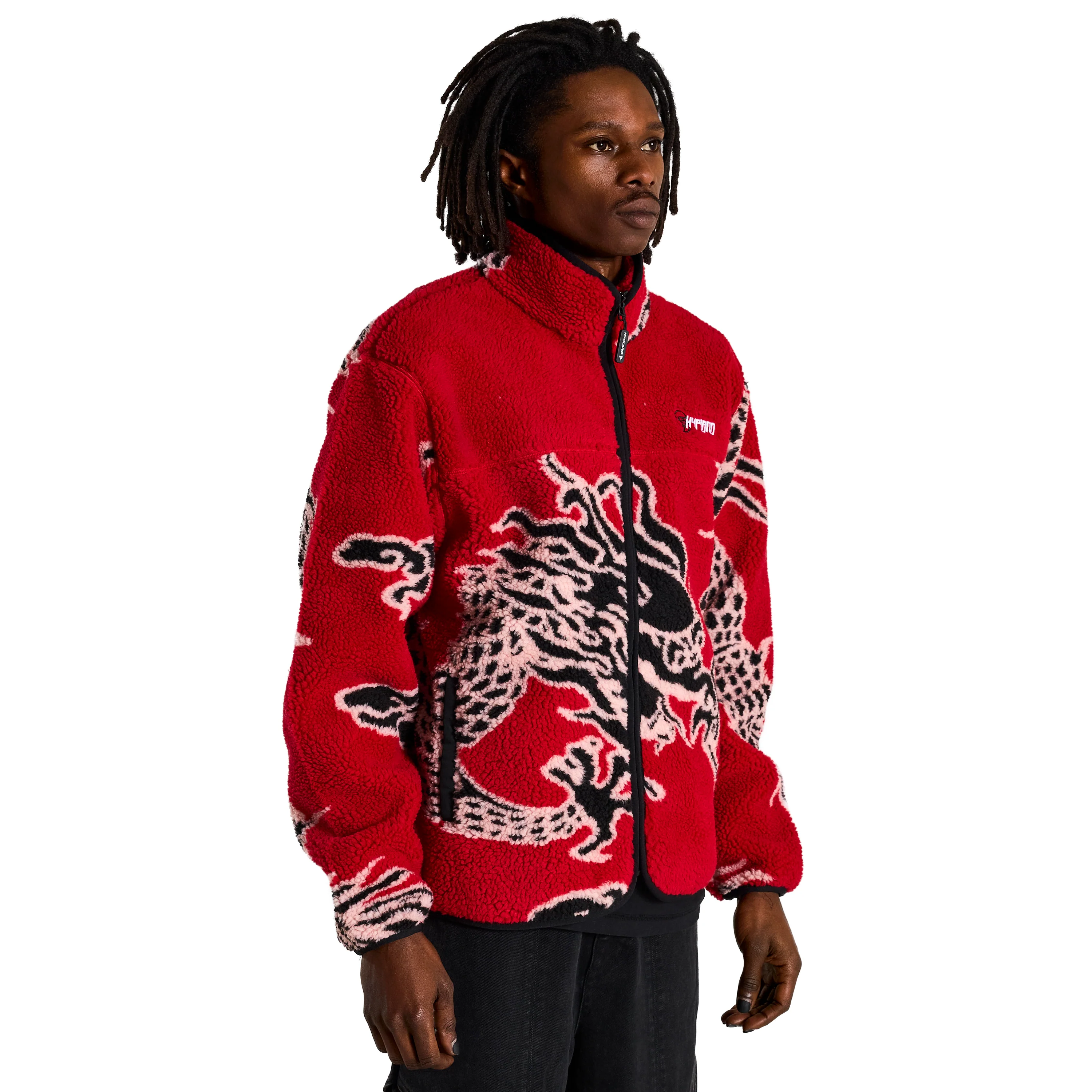 YEAR OF THE DRAGON SHERPA JACKET (RED) - Image 5