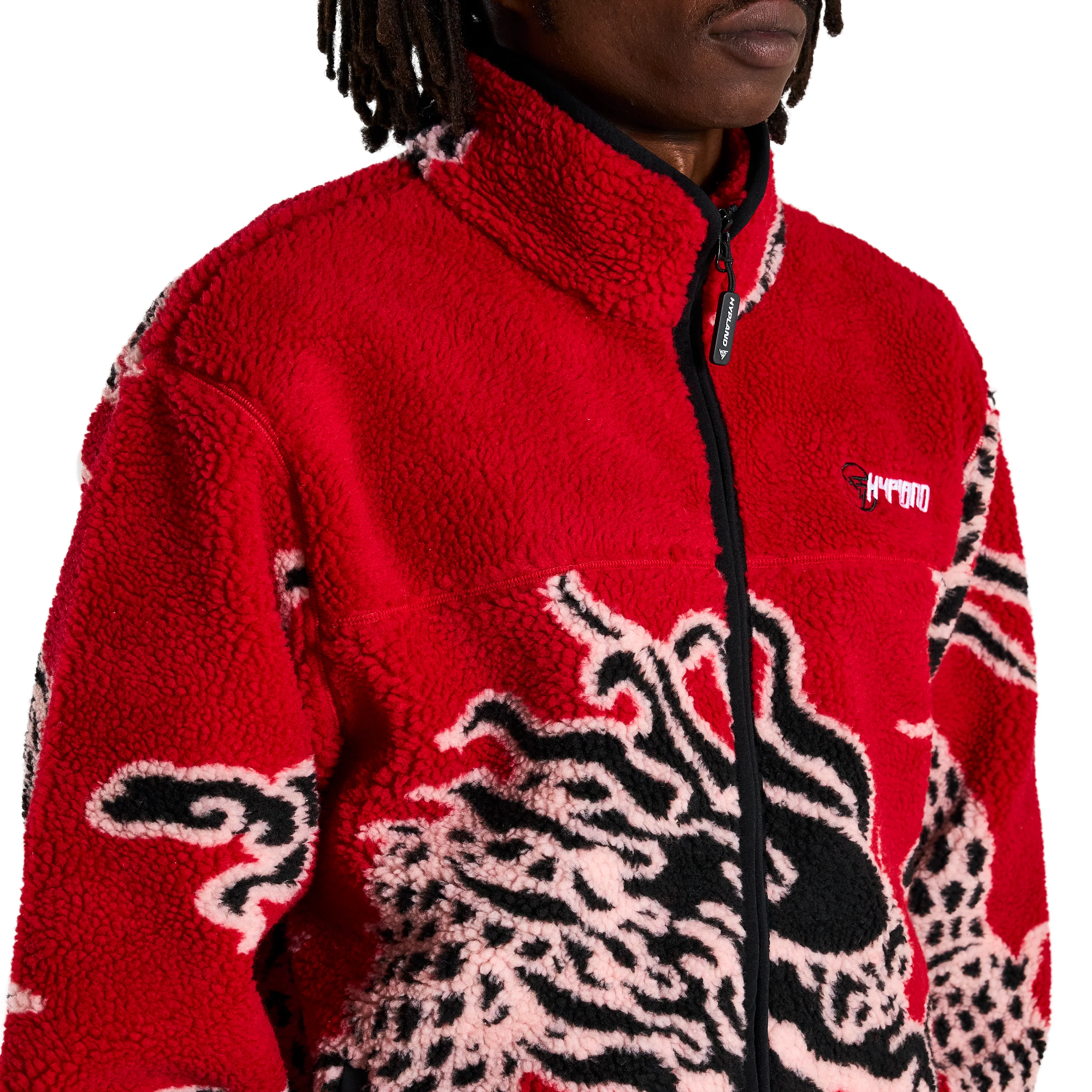 YEAR OF THE DRAGON SHERPA JACKET (RED) - Image 6